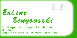 balint benyovszki business card